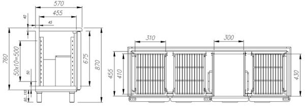 Холодильный стол Полюс T57 M3-1 9006-1(2)9 (COFFEE BAR-360 RAL)