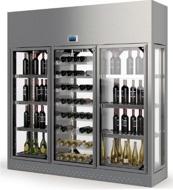 Винный шкаф Enofrigo WINE LIBRARY+ 3P ISOLA H220 P60 серебристый