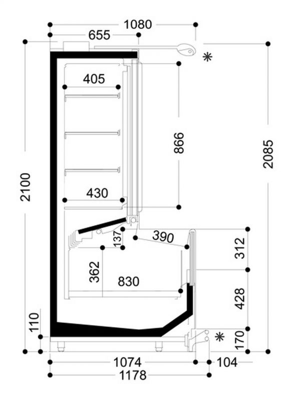 Шкаф-бонета Costan MIURA H2000 LG300 MT2240