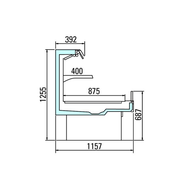 Полувертикальная горка Arneg BELGRADO 90 H125 3750