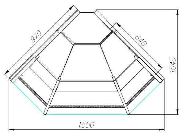 Холодильная витрина Полюс Carboma Palm 2 GC95 VM-5 (ВХСу-1 Carboma, внешний угол 90)