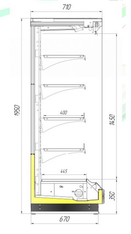 Холодильная горка Манго ВХС Slim - 1250