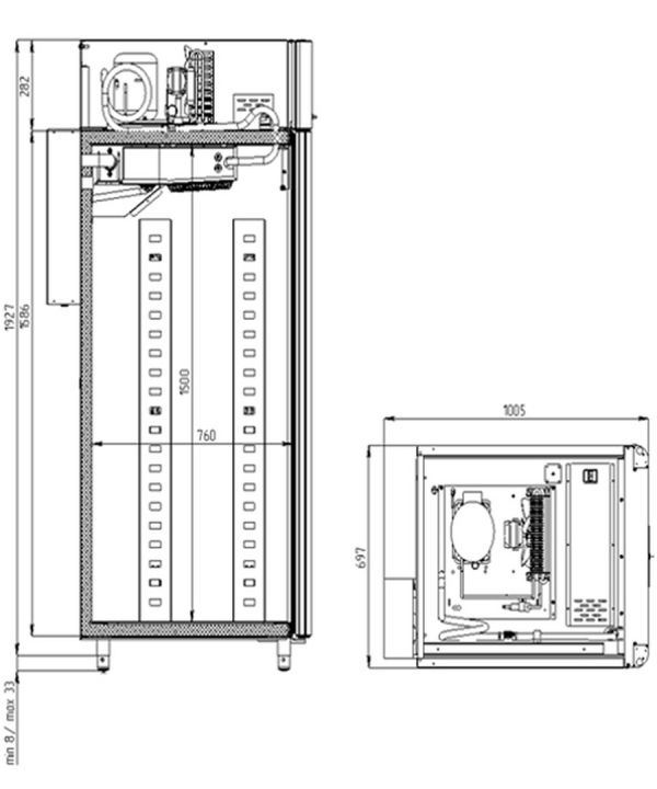 Холодильный шкаф Polair CS107 Bakery Br (со стеклянной дверью, Тип 2)