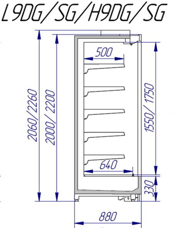 Холодильная горка Italfrigo Rimini L9 SG 1250 Д (базовая)