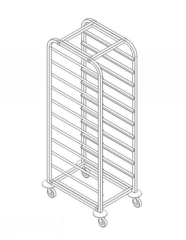 Тележка-шпилька для гастроемкостей GN1/1 ТШГп Profi Inox 385х560х1800/12