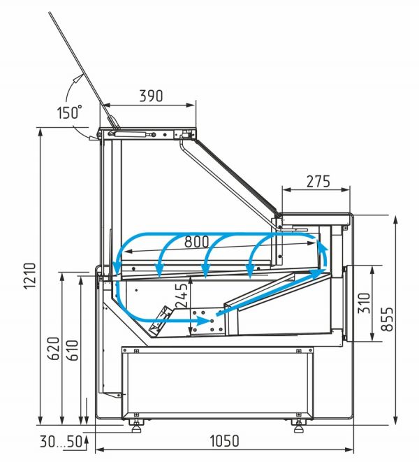 Холодильная витрина Полюс Bavaria 3 GC111 VM 1,25-1 (газлифт)