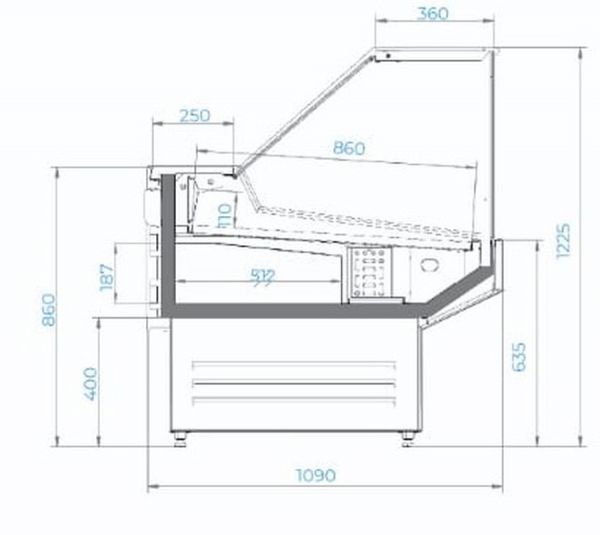 Холодильная витрина Cryspi Magnum Q SN 1250 Д (с боковинами)