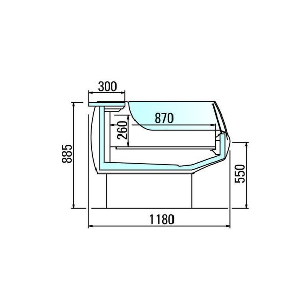 Холодильная витрина Arneg ASPEN 2 MAXI SELF GI AC 90°