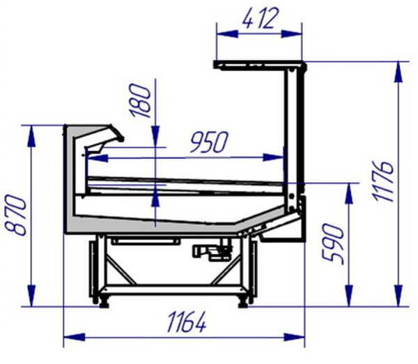 Витрина холодильная ВПCН 0,195-1,2 (Italfrigo Veneto Quadro Fish 1250 Д)