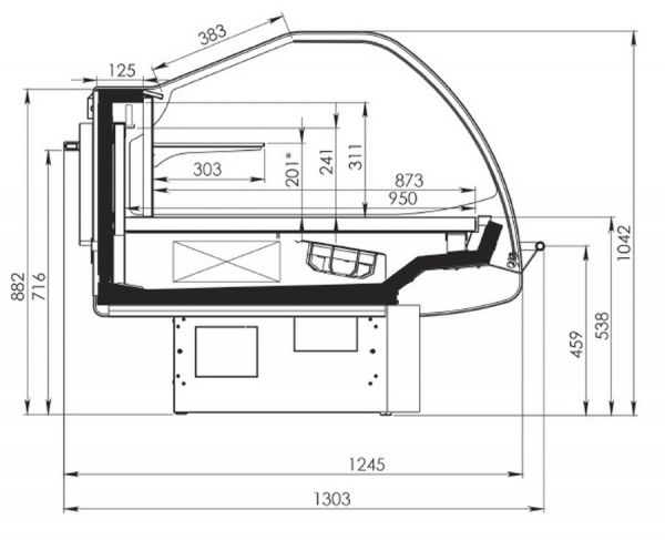 Холодильная витрина кондитерская Diona S Pastry 375