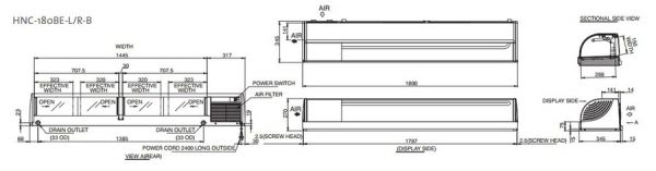 Витрина для суши Hoshizaki HNC-180BE-R-B