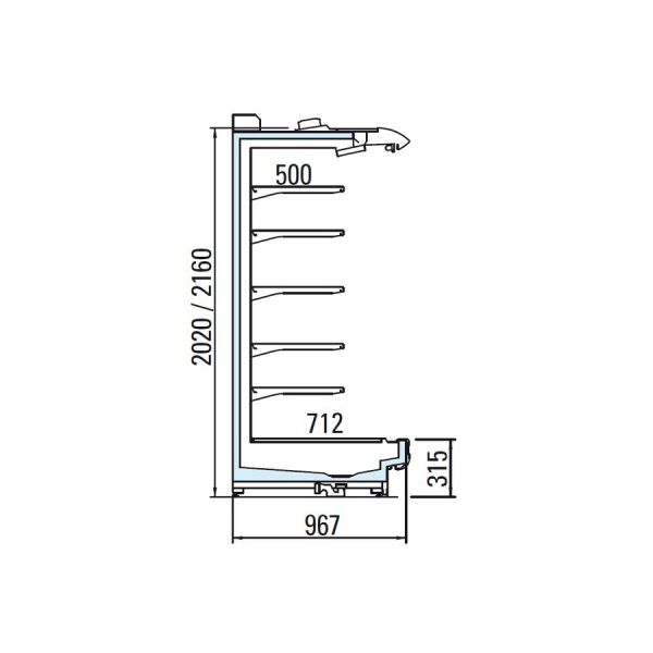 Пристенная горка Arneg LISBONA LF 2C 95/216 2500