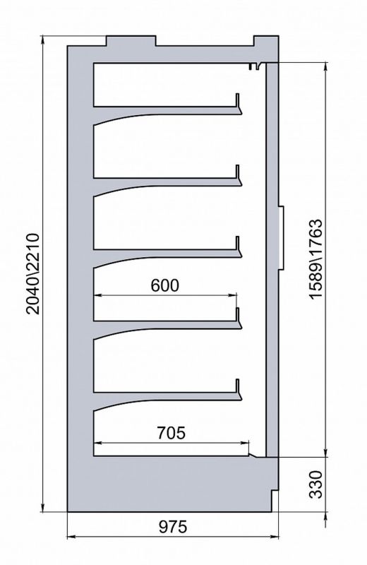 Холодильная витрина Полюс Carboma Atrium G120 SM 1,5-2 (статика, открытая) 3004