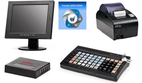 POS-комплект (HUB-19 54ФЗ, SJ-1088, KB-60 MSR, АТОЛ 55Ф без ФН, Linux, Frontol xPOS ЕГАИС)