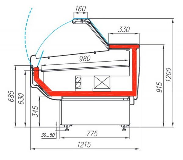 Холодильная витрина Полюс Carboma Atrium G120 VM 1,25-1 (динамика)