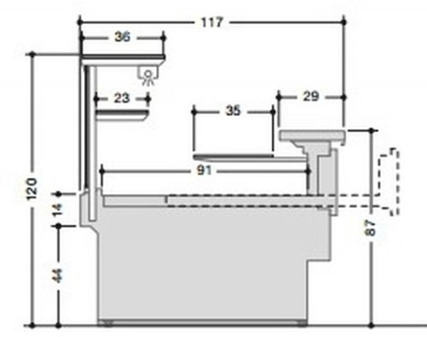 Кондитерская витрина Criocabin ENIXE EI300 1250 (выносной агрегат)