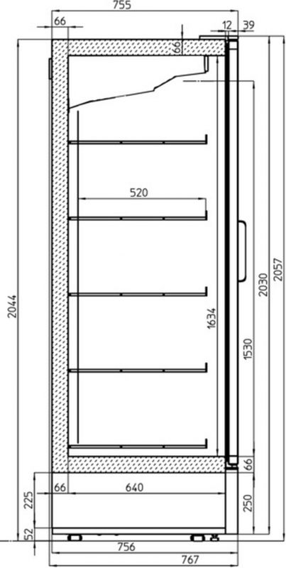 Пристенная витрина Costan VALZER NEXT 2010 - 3 DOORS