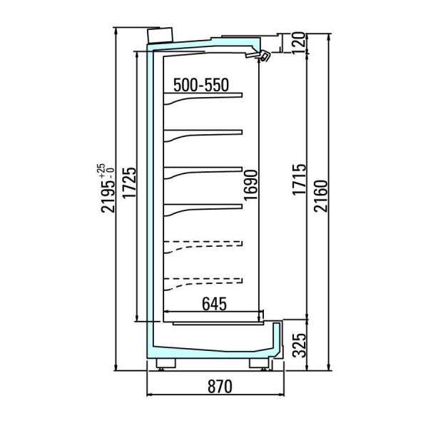 Пристенная горка Arneg PANAMA 3P 85 H216 1250