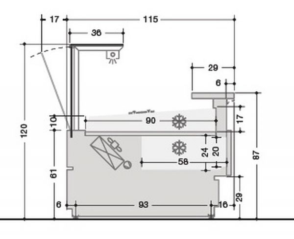 Холодильная витрина Criocabin EXTRA EA100 2500 (с запасником)