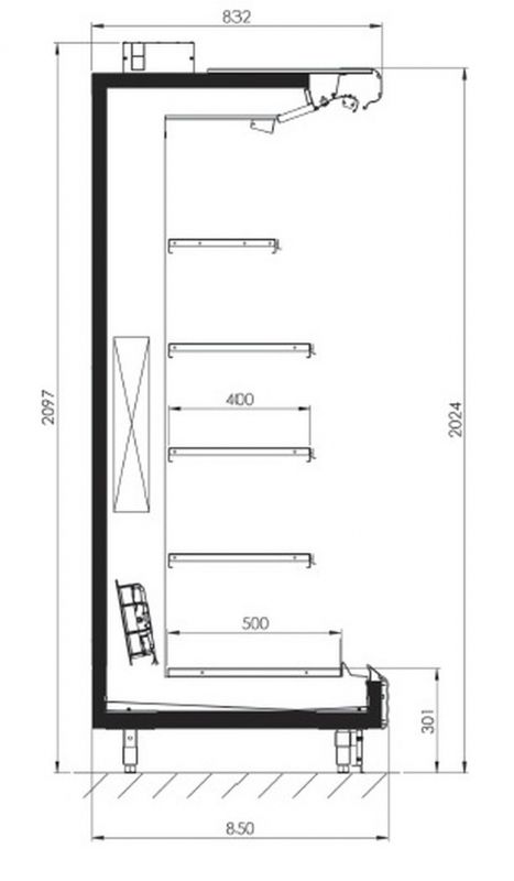 Пристенная горка FREOR Jupiter L5 1250 (вынос)