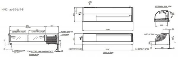 Витрина для суши Hoshizaki HNC-120BE-L-B