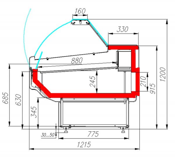 Холодильная витрина Полюс Carboma Atrium G120 SV 2,0-1 KombiLux (статика)