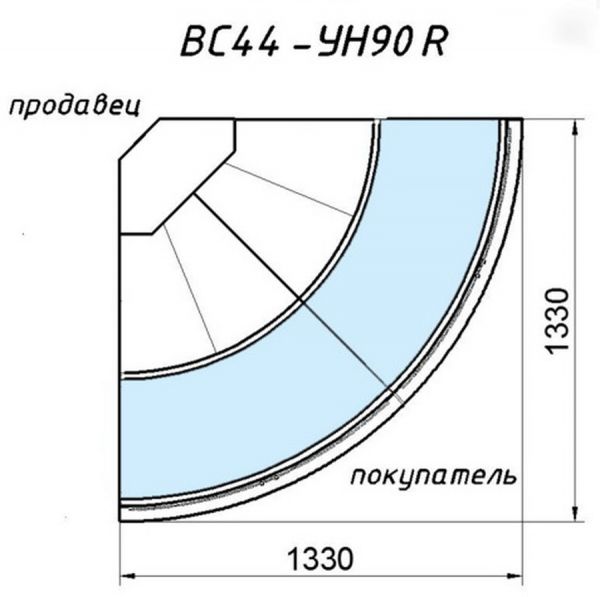 Холодильная витрина Ариада Bern Cube ВС44-УН90R Self