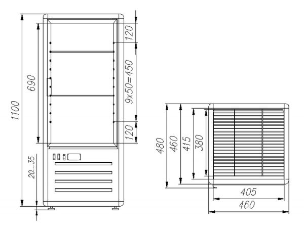 Шкаф холодильный кондитерский Полюс Carboma R120C (D4 VM 120-1)