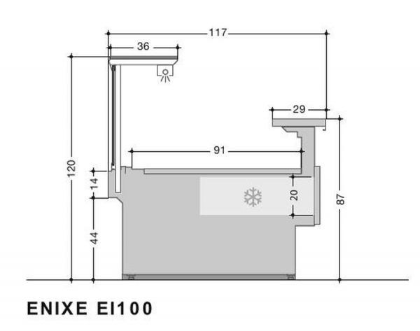 Холодильная витрина Criocabin ENIXE EI100 937 (выносной агрегат, с запасником)