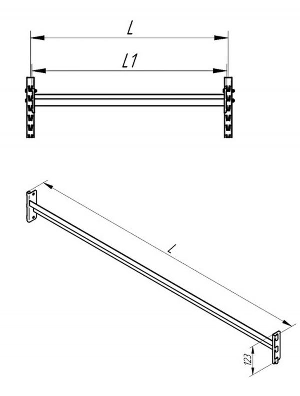 Траверса для стеллажа Lager LX L=1010