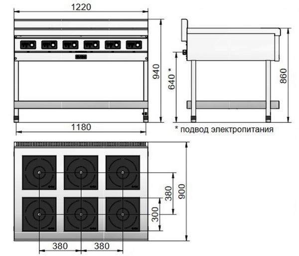 Индукционная плита Abat КИП-69П-5,0-01