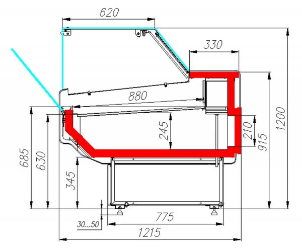 Холодильная витрина Полюс Carboma Atrium 2 GC120 SM 2,0-1 KombiLux (статика)