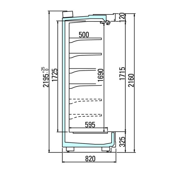 Пристенная горка Arneg PANAMA 3P 80 H216 TSC 1740