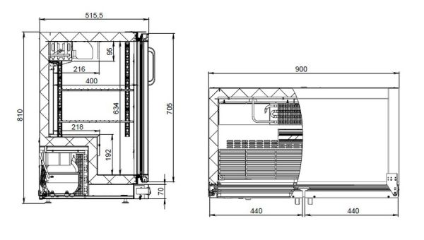 Барный холодильный шкаф Polair TD102-Bar (без столешницы)