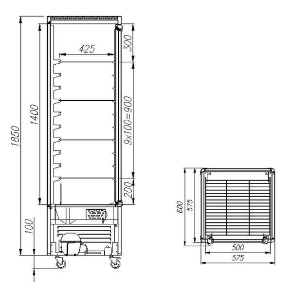 Шкаф холодильный кондитерский Полюс R400C Carboma Люкс INOX (D4 VM 400-1)