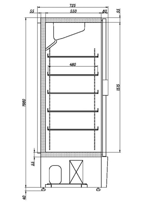 Шкаф холодильный Ариада Рапсодия R 700L (глухая дверь)