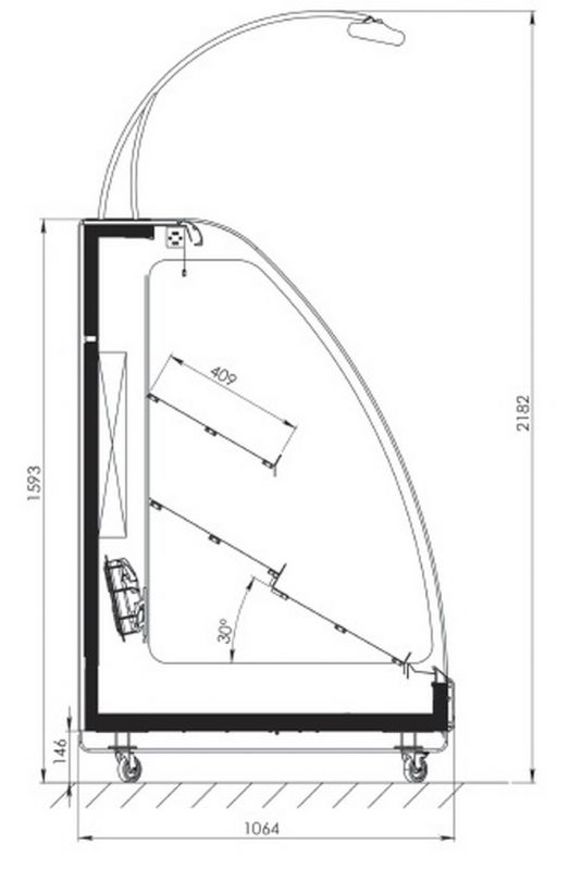 Фруктовая полувертикальная витрина FREOR Pluton F&V 3750