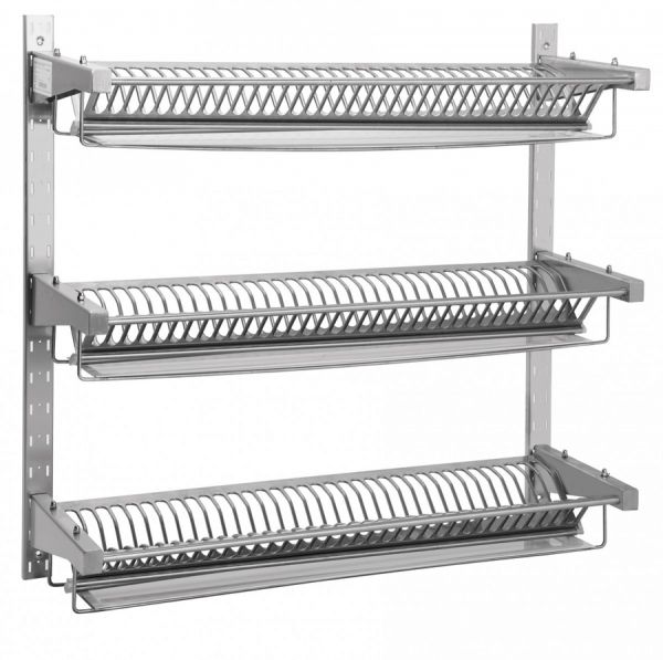Полка для сушки тарелок ПСТ-3 (3 кассеты, 110 тарелок, с лотком для сбора воды)