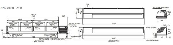 Витрина для суши Hoshizaki HNC-210BE-L-S