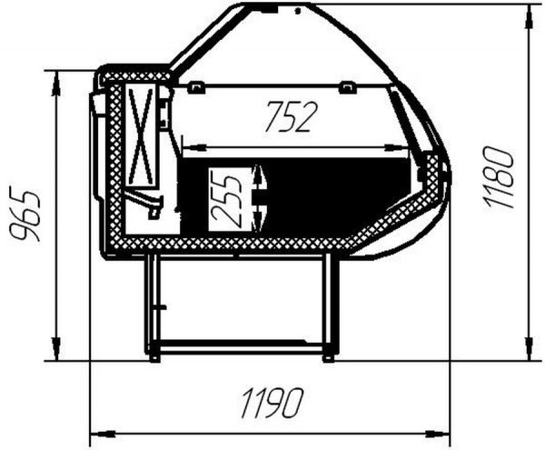 Холодильная витрина Айсберг Эллада-М 1,7 (без подтоварника и корзин)