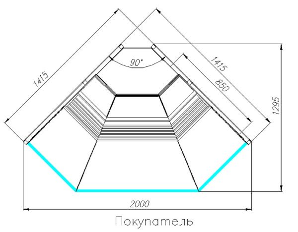 Холодильная витрина Полюс Carboma Atrium 2 GC120 VV-5 (внешний угол, динамика) 3004