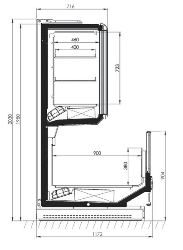 Комбинированная морозильная горка FREOR Delta L 3750 (вынос)