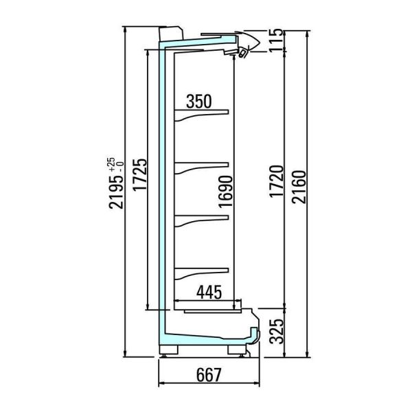 Пристенная горка Arneg PANAMA 3 65 H216 2500