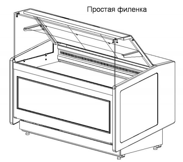 Кондитерская нейтральная витрина Полюс KC80 N-6 (Borneo) внутренний угол 90°