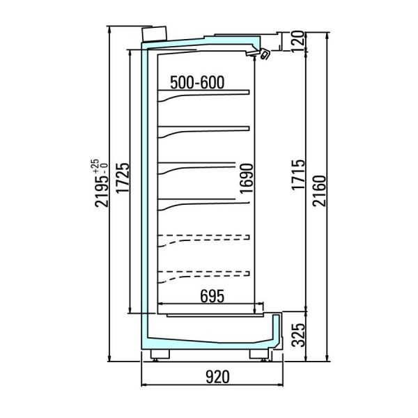 Пристенная горка Arneg PANAMA 3P 90 H216 2500