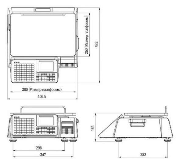 Торговые весы с печатью этикеток CAS CL3000J-15P TCP-IP (платформа 380х250 мм)