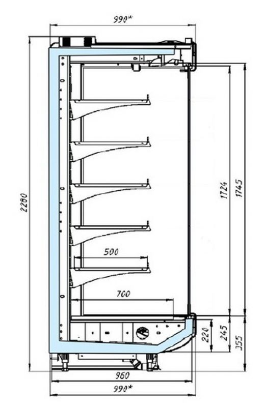 Холодильная горка Лаура ВС22GH-3750 фруктовая