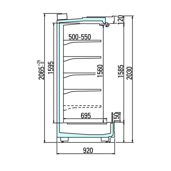 Пристенная горка Arneg PANAMA 3P GL 90 H203 3750