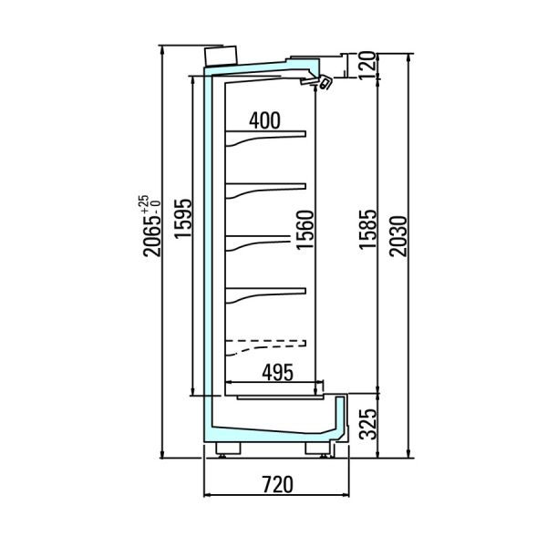 Пристенная горка Arneg PANAMA 3P 70 H203 2500