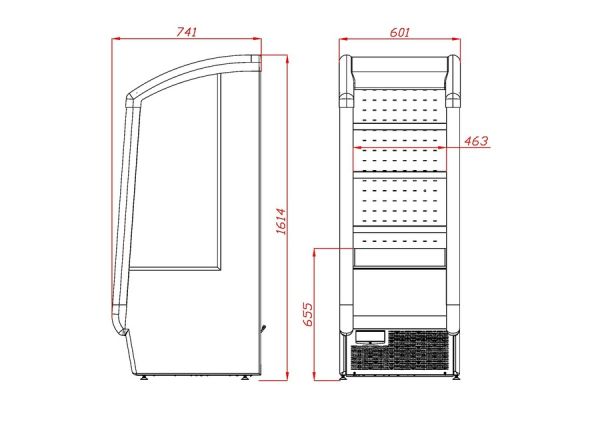 Пристенная витрина ITON Open Front OF50H160